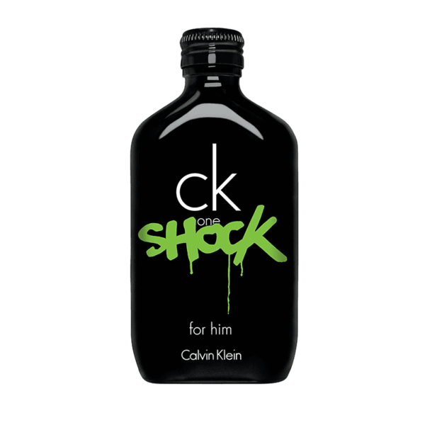 CK One Shock For Him Calvin Klein for men in a black bottle with tobacco as main accords